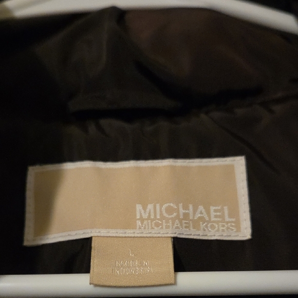 Michael Kors Chocolate Puffer Jacket with Faux Fur Trim - Picture 2 of 5